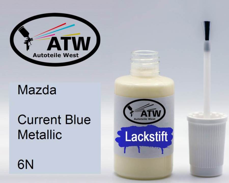 Mazda, Current Blue Metallic, 6N: 20ml Lackstift, von ATW Autoteile West.